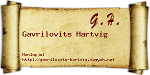 Gavrilovits Hartvig névjegykártya